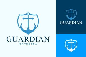 oceano guardia mare sicurezza vettore logo design