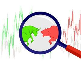 Toro vs orso simbolo di azione mercato tendenza su bianca sfondo illustrazione vettore