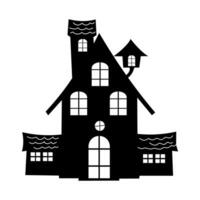 silhouette un' pauroso Casa. frequentato case per Halloween. spaventoso Casa. vettore illustrazione