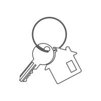 nero Casa chiavi icona. Casa chiavi serratura simbolo. protezione e sicurezza cartello vettore