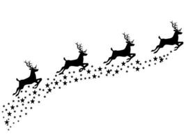 silhouette di renna e onde di stelle. isolato su bianca sfondo. vettore illustrazione