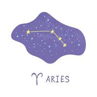 mano disegnato Ariete zodiaco cartello esoterico simbolo scarabocchio astrologia clipart elemento per design vettore