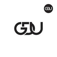 lettera gdu monogramma logo design vettore