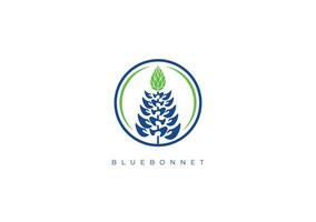 Bluebonnet fiore logo vettore