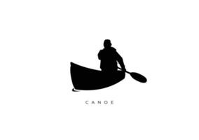 canoa silhouette vettore