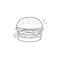 mano disegnato illustrazione di hamburger al formaggio icona. scarabocchio vettore schizzo illustrazione