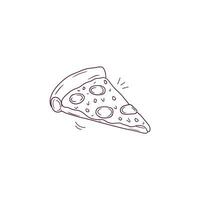 mano disegnato illustrazione di affettato Pizza icona. scarabocchio vettore schizzo illustrazione