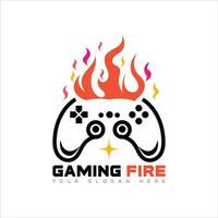 gioco controllore fuoco vettore logo design