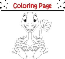 bambino velociraptor dinosauro colorazione pagina vettore