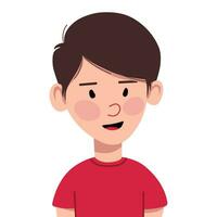 ragazzo avatar. ritratto di un' carino, smiley ragazzo ragazzo. avatar viso di un' scolaro. cartone animato carattere. vettore figli di testa illustrazione isolato su un' bianca sfondo.