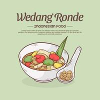 mano disegnato wedang ronde illustrazione. Zenzero bere. indonesiano cibo vettore