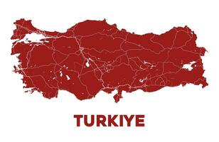 dettagliato turkiye carta geografica design vettore