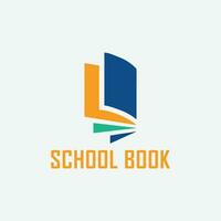 scuola libro logo design vettore