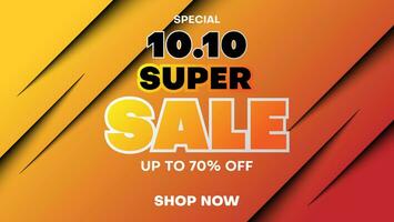 10.10 sfondo banner super vendita giorno dello shopping vettore