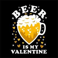 birra è mio San Valentino design illustrazione vettore