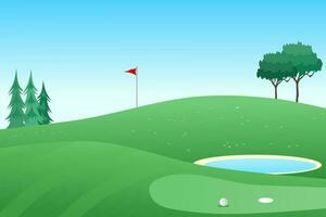 golf corso vettore illustrazione. all'aperto sport.