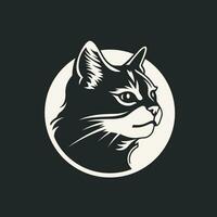logo e t camicia design di gatto vactor illustrazione e etichetta design vettore
