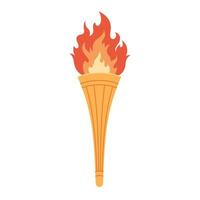 torcia con fiamma. simbolo di olimpico Giochi e sport concorsi vettore
