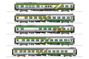 passeggeri auto treno impostato vettore