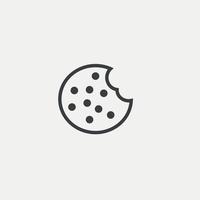 icona del cookie del browser. vettore dell'icona del biscotto dell'icona di stile del profilo isolato