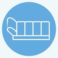 icona addormentato letto. relazionato per zaino in spalla simbolo. blu occhi stile. semplice design modificabile. semplice illustrazione vettore