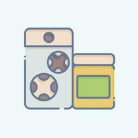 icona backpacking cibo. relazionato per zaino in spalla simbolo. scarabocchio stile. semplice design modificabile. semplice illustrazione vettore