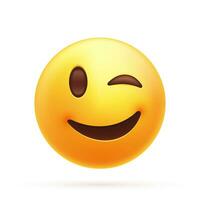 sorridente emoji icona. amichevole emoticon, contento giallo viso con semplice chiuso Sorridi 3d stilizzato. emoticon mostrando un' vero senso di felicità. vettore illustrazione