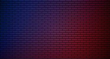 illuminazione effetto rosso e blu su mattone parete per sfondo festa contento nuovo anno felicità concetto. mattone parete testo posto, muratura Messaggio sfondo la zona. vettore illustrazione.