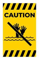 spiaggia sicurezza cartello attenzione - annegamento rischio vettore
