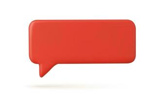 vuoto rosso discorso bolla perno isolato su bianca sfondo 3d resa. sociale Rete comunicazione concetto. vettore illustrazione