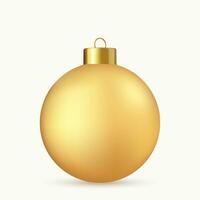 3d oro Natale palla isolato su bianca sfondo. . nuovo anno giocattolo decorazione. vacanza decorazione elemento. 3d resa. vettore illustrazione