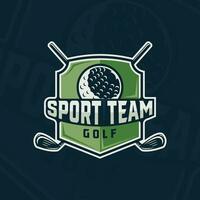 golf club emblema logo vettore illustrazione modello icona grafico design. bastone e palla di sport cartello o simbolo per torneo o lega squadra con distintivo scudo concetto