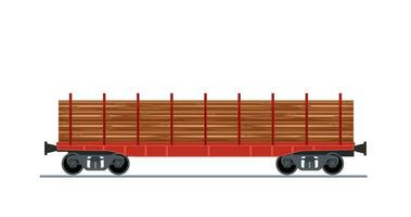 nolo treno carro isolato su bianca sfondo icona. caricato carico treno carro, industriale Ferrovia trasporto. vettore illustrazione nel piatto stile