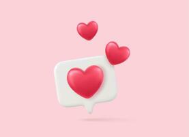 3d sociale media in linea piattaforma concetto, in linea sociale comunicazione su applicazioni, foto telaio con cuore e amore emoji icona, 3d resa. vettore illustrazione