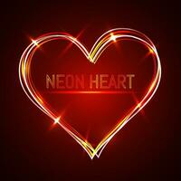 neon cuore vettore, san valentino cuore vettore