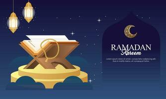 islamico Ramadan kareem celebrazione. islamico saluto carta modello con Ramadan per sfondo design vettore