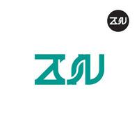 lettera zun monogramma logo design vettore