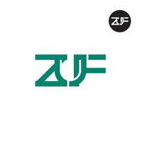 lettera zuf monogramma logo design vettore