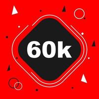 60k follower grazie sfondo vettore