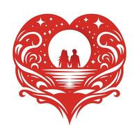 astratto contento San Valentino giorno logo, rosso e nero colore vettore logo disegno, contento San Valentino giorno, amore vettore logo design