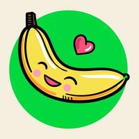 Banana carino cartone animato personaggio vettore illustrazione