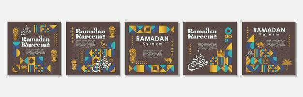 islamico saluto carta impostato modello con Ramadan per sfondo design manifesto, sociale media inviare, media bandiera vettore