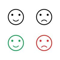 emoji tristi felici facce line art vettore