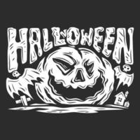 felice halloween banner testo illustrazione vettoriale