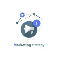 marketing strategia piano,pubblico relazioni concetto, megafono icona, Attenzione annuncio vettore