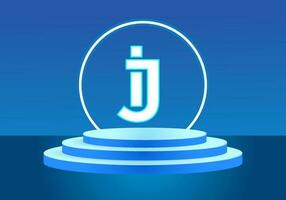 lettera ij blu logo cartello. vettore logo design per attività commerciale.