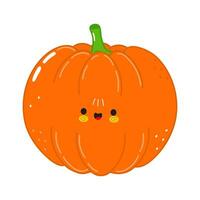 carino divertente zucca carattere. vettore mano disegnato cartone animato kawaii personaggio illustrazione icona. isolato su bianca sfondo. contento zucca personaggio concetto