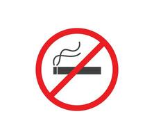 logo non fumatori. icona del segno proibito. stile di design piatto. illustrazione vettoriale