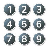 impostato di numeri a partire dal 1 per 9 icona vettore. numero impostato vettore illustrazione.