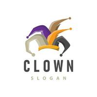 semplice illustrazione modello giullare cappello logo minimalista burlone clown design vettore